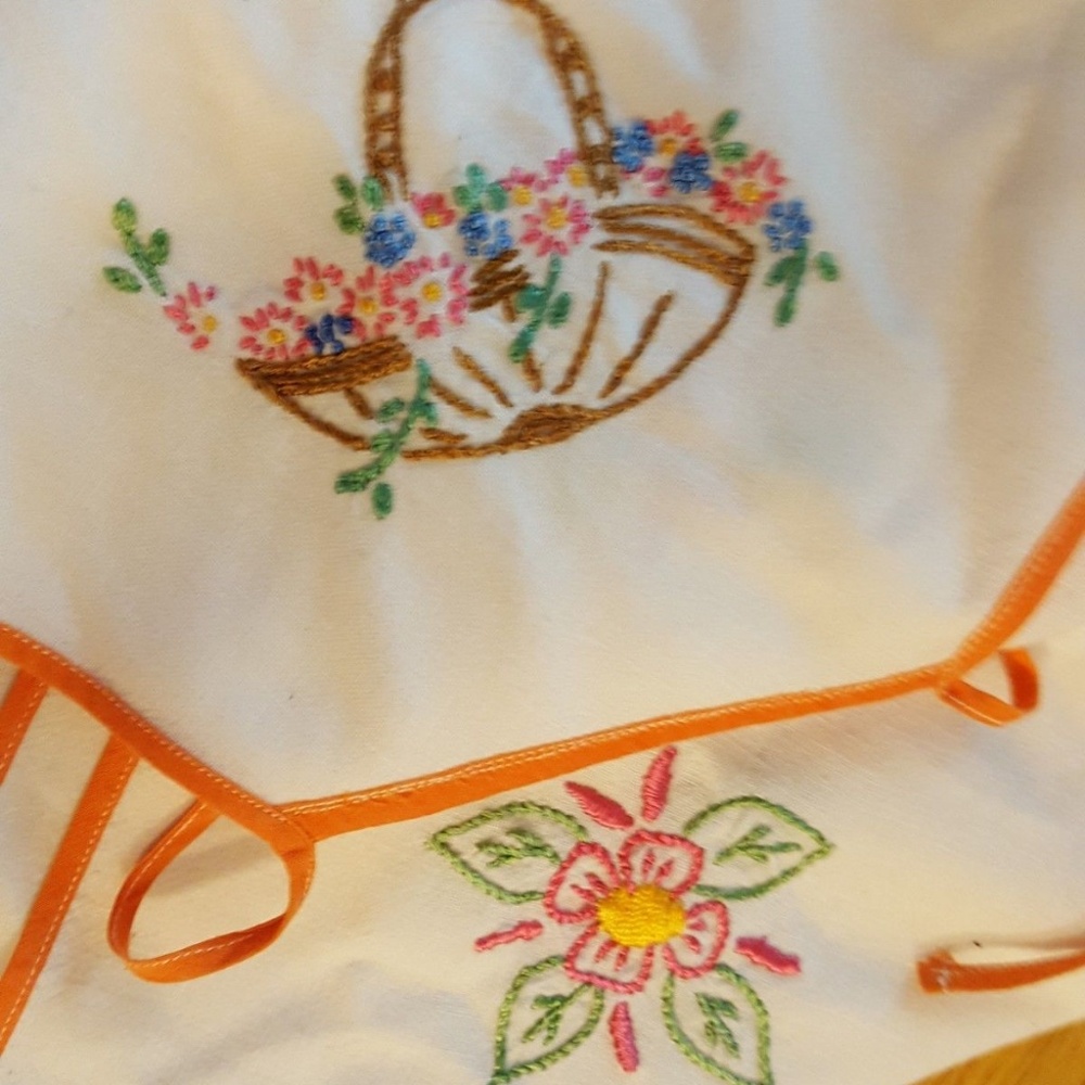 Vintage Embroidered Card Table Cloth 30" x 31"